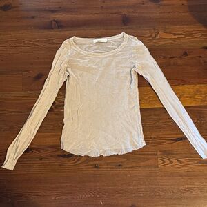 Cut Loose Beige Long Sleeve Top